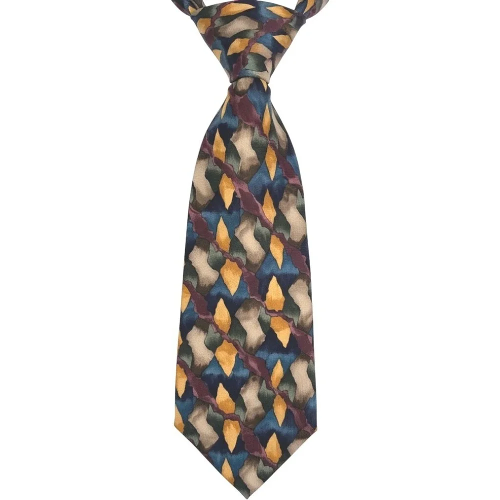 J. Garcia Necktie One Size Blue Mountain Collection Six Abstract Silk Tie